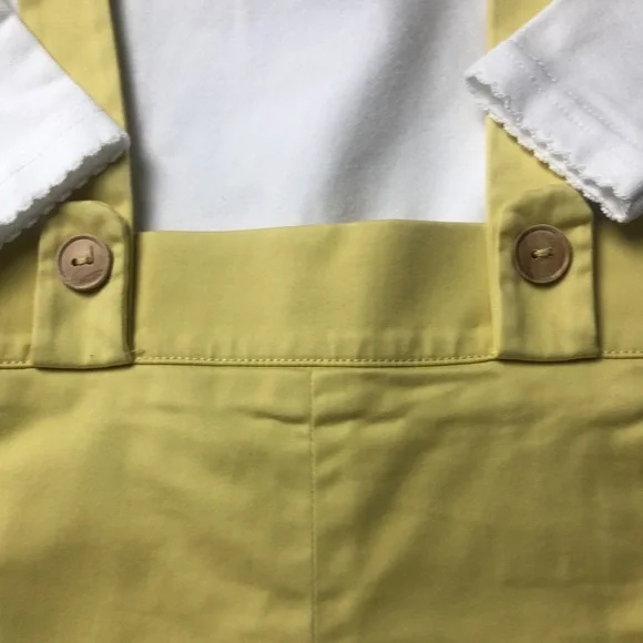 Pili Carrera SET Yellow Suspender Shorts with White Top size 12M
